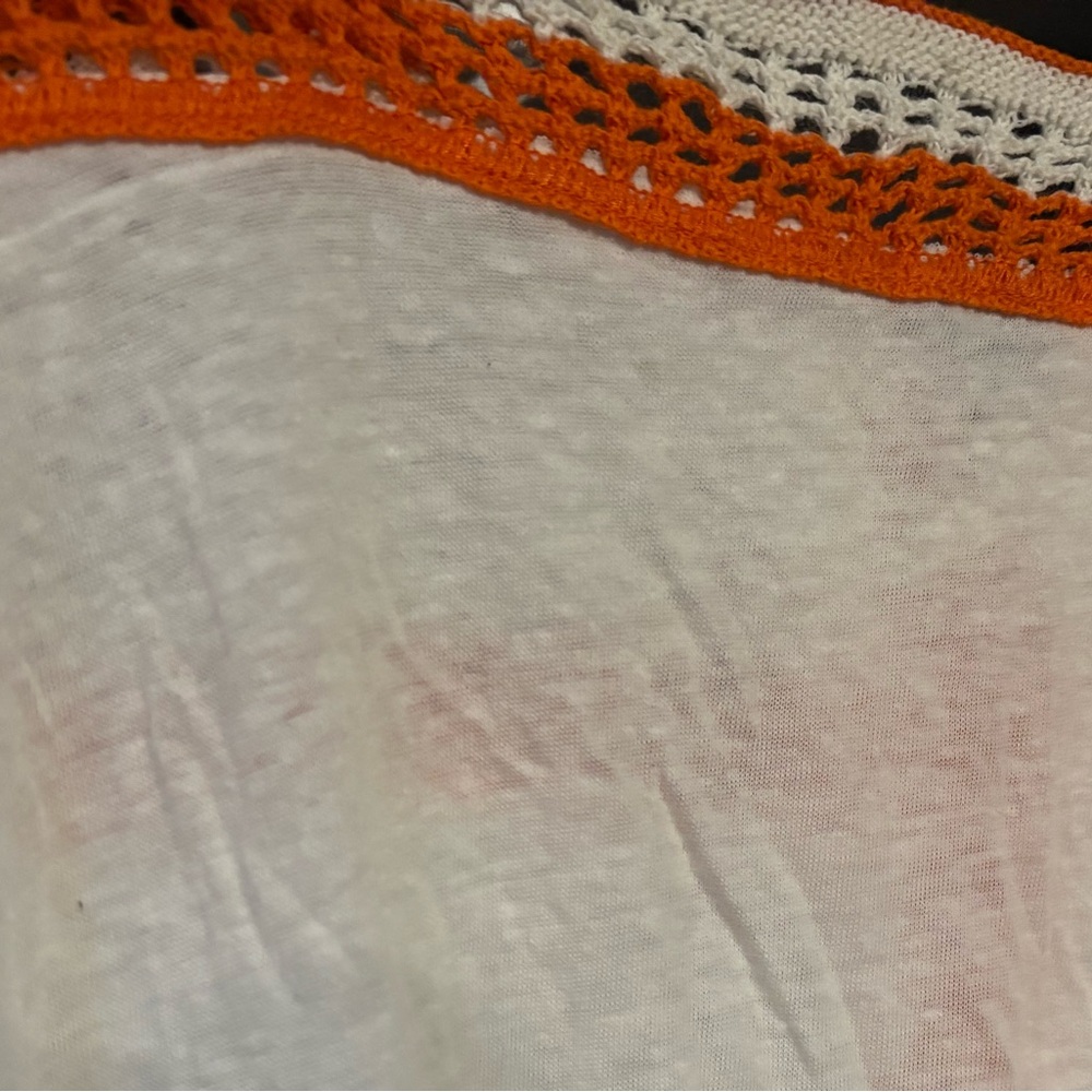 Free People White and Orange Crochet Crop Top - Picture 4 of 4
